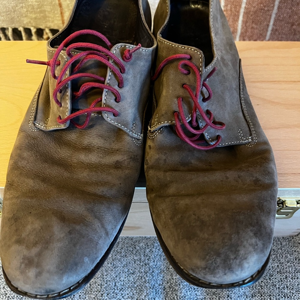Cole Haan Brown Leather Oxfords with Red Laces